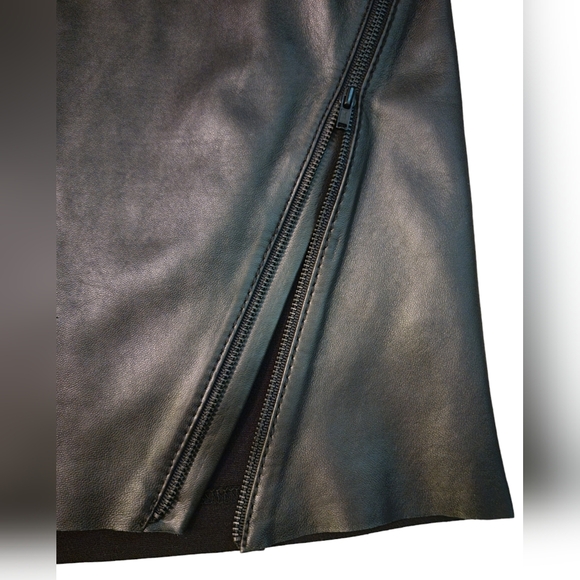 Trouve Leather/Rayon Panel Skirt - Picture 6 of 7